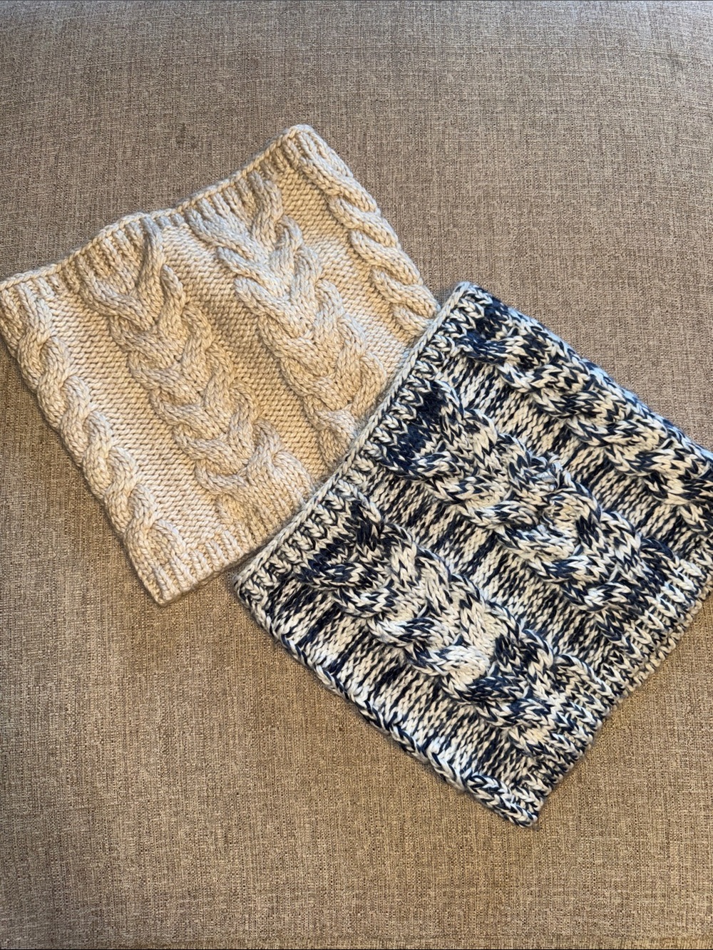 GAP 2 Cable Knit Tube Skirt - Cream and Navy Marled